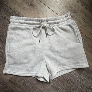 Gray Athletic Shorts with Elastic Waistband and Soft Material